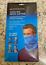 Mission Cooling Neck Gaiter - Mission Blue - 12 Ways to Wear NIB 10" X 21"