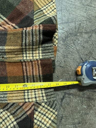 Vintage 70s Sears Plaid Autumn Fall Fur Hooded Jacket - Picture 21 of 24