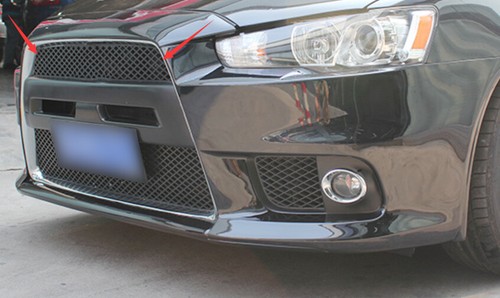 Front Upper Bumper Mesh Grill Grille For Mitsubishi Lancer Evolution 07-17 Black - Picture 5 of 9