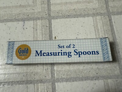NOS VINTAGE GOLD MEDAL SET OF 2 ADJUSTABLE MEASURING SPOONS IN BOX T/15ml, t/5ml