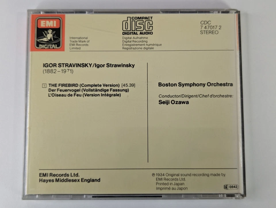 CD Stravinsky - The Firebird - Boston Symphony Orchestra / Ozawa Foto 2 de 4