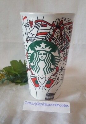 STARBUCKS 2017 Christmas Holiday Travel Tumbler 12oz Mug Coffee Cup ~ No  Lid | eBay