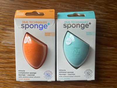 REAL TECHNIQUES Miracle Airblend Sponge & Miracle Complexion Makeup Sponge NIB