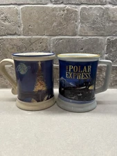 The Polar Express Mug Set BELIEVE 3D Raised Ceramic Hot Chocolate Coffee Tea