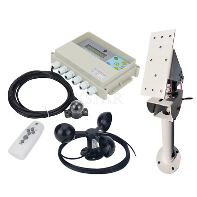 Dual Axis Solar Tracker Controller w/Remote Wind Speed Sensor+DC Two Axis Gimbal