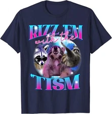 Autism Funny Rizz Em With The Tism Meme Autistic Opossum T-Shirt