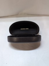 Michael Kors Eye Glass Sunglasses Case Large Brown Leather Hard Clamshell