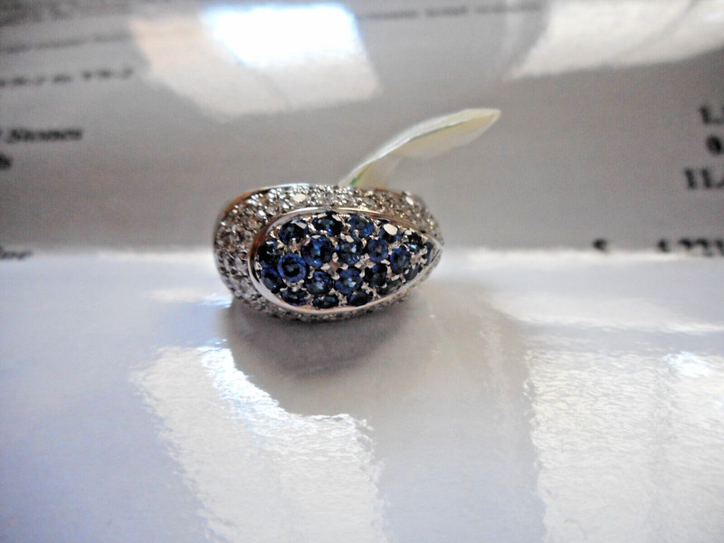 NWT WHITE 18K GOLD WITH DIAMONDS&SAPPHIRES RING BY SALAVETTI AIG REPORT 11.4 g