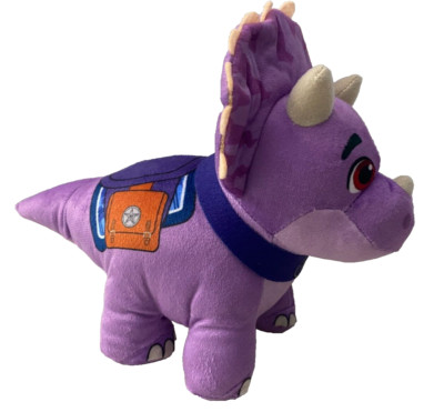Dino Ranch Plush Toy Tango 8 inch Purple Dinosaur Triceratops NWT