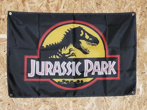 Drapeau "Jurassic Park" Vintage 60x90cm - Idéal Déco Garage Loft ou autre - Photo 1/2