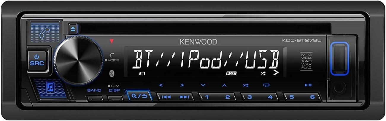 KENWOOD KDC  CD 1-Din Car Stereo w/ Bluetooth AM/FM USB AUX Input