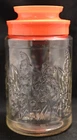 Vintage Anchor Hocking TANG Glass Jar 'LILIES Of The VALLEY' Orange Plastic Lid