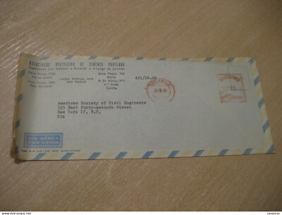 Sao Paulo 1965 To Usa Ass. Bras. De Cimento Portland Cement Geology Meter Mail C