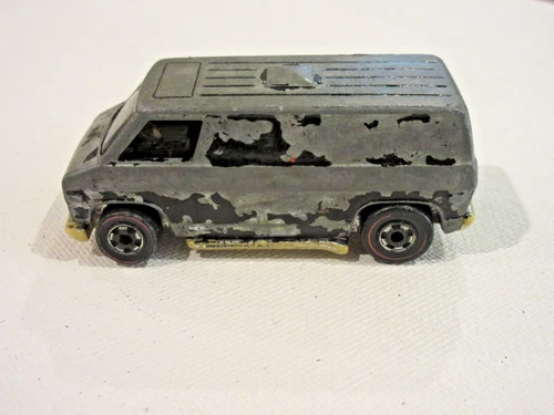 Vintage 1974 Hot Wheels Redline Super Black Van With Flames Hong Kong