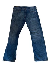 Levis Strauss 569 Jeans Blue Distressed Mens Size 37x33 Excellent Condition