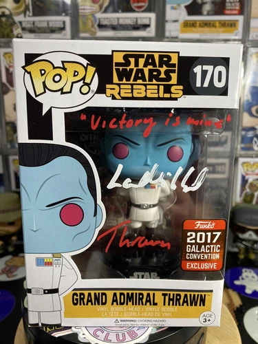 Funko Pop Star Wars Grand Admiral Thrawn 170 Signed & Quoted By Lars Mikkelsen