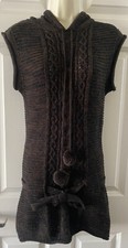 Women Charlotte Russe Sweater Dress Brown Cap Sleeve Casual Work Size M