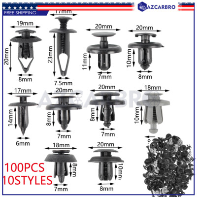 100P Bumper Fender Fastener Clips For 2015 Audi Q3 Q5 Q7 R8 RS5 RS7 S3 S6 S7 SQ5