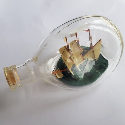 Vintage Segelschiff im Haig Grübchen Whisky Flasche Maritim 16cm Teeklipper