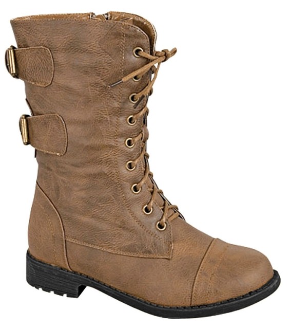 NEW Baby Lace Up Combat Boots Military Buckle Zipper Low Heel Toddler