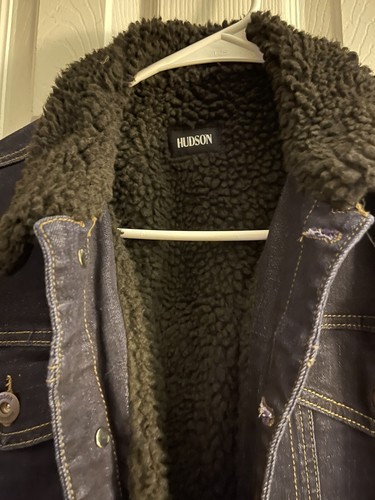 New With Tags Hudson Kids Black Denim Jacket With Sherpa Lining Size XL - Picture 3 of 5