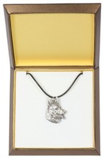 German Shepherd Dog, Alsatian Wolf Dog - Dog necklace in gift box, silver-plated