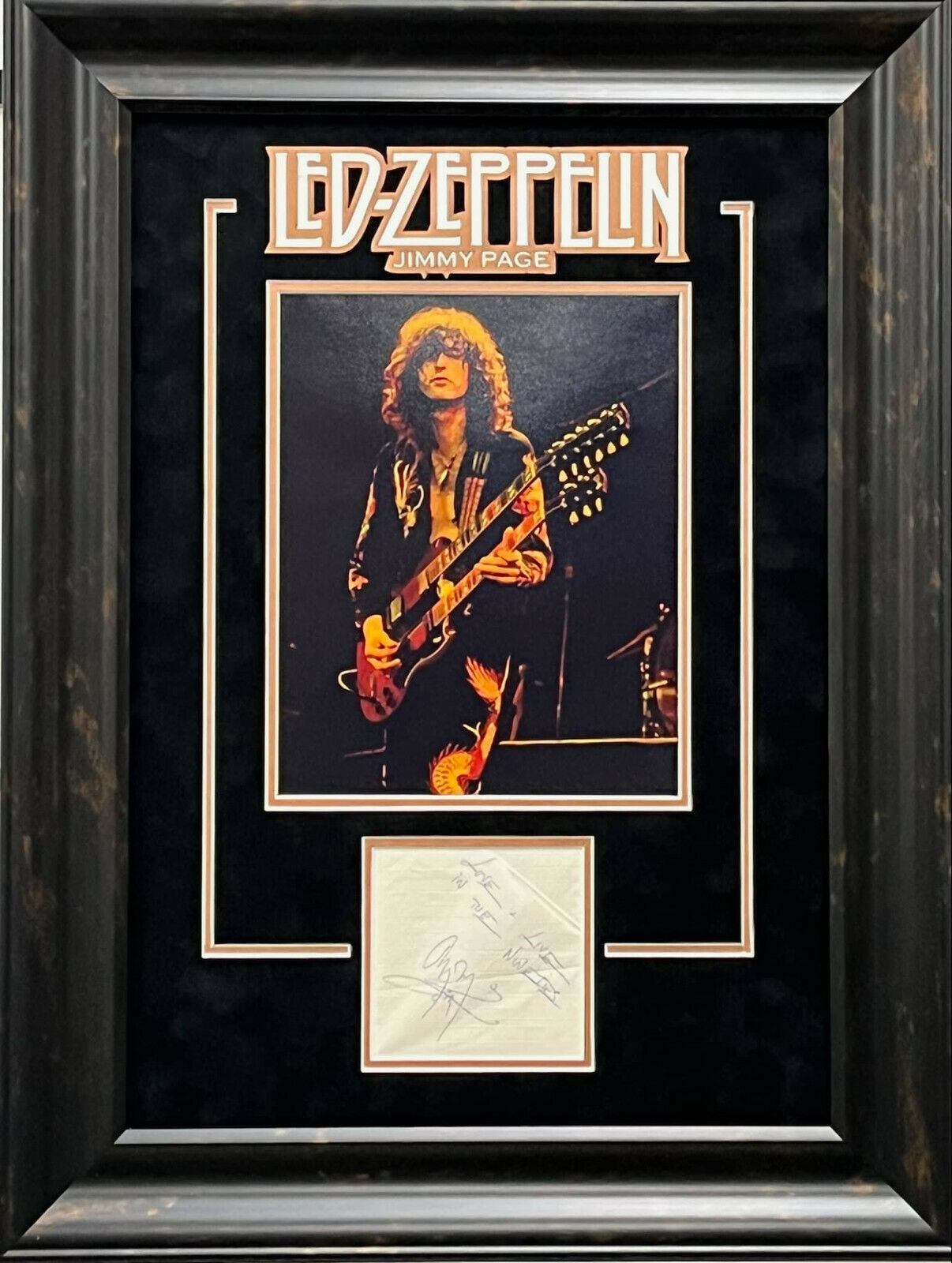 Jimmy Page Autographed Signed Framed Photo Display Autograph, Led Zeppelin, Guitar, JSA Loa 