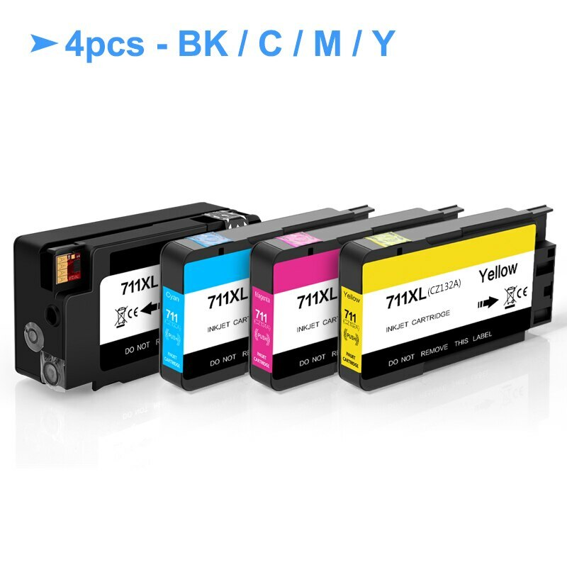4PC/SET HP 711XL Replacement Ink Cartridge For HP DesignJet T120