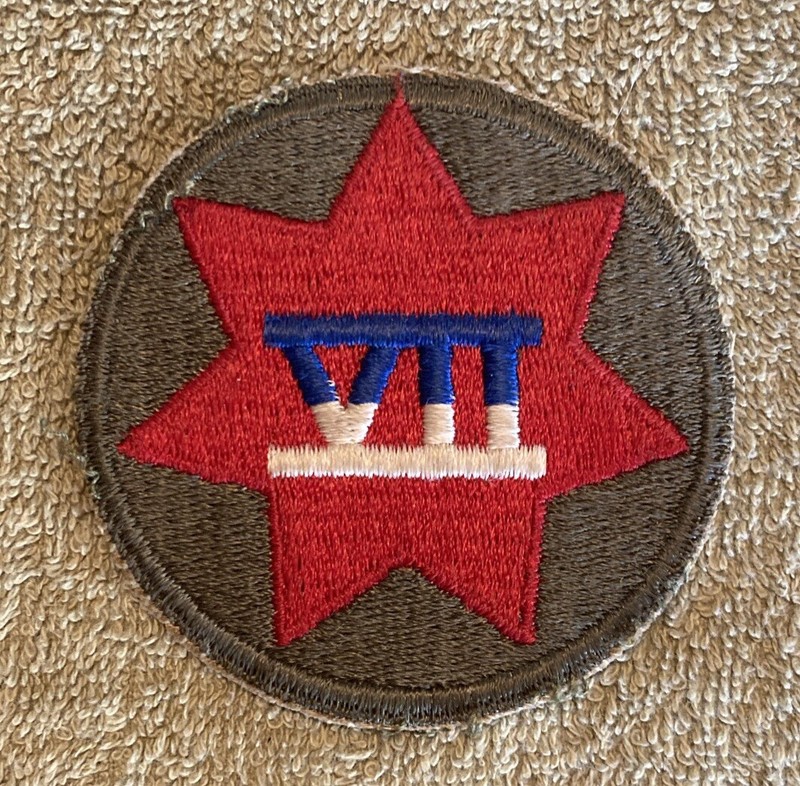 WWII era US Army seventh core embroidered shoulder patch