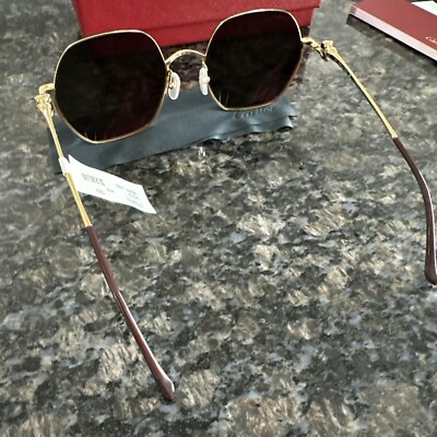 Cartier 58mm Panthère de Cartier Hexagonal Sunglasses. New  display picture 1