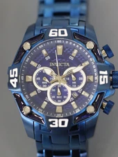 Invicta Pro Diver Chronograph Quartz Blue Dial Men s Watch 33851. Need battery