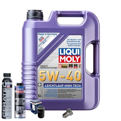 Motoröl 5W40 LIQUI MOLY 5L+BOSCH Ölfilter+Spülung+Cera Tec+Ölablassschraube