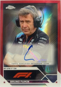 Bruno Famin 1/5 Autograph Red Topps Chrome F1 2023