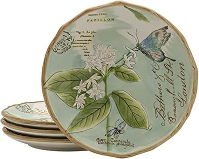 Fitz & Floyd Fitz and Floyd Toulouse Accent Salad Plates, Set of 4, 9-Inch, Gree