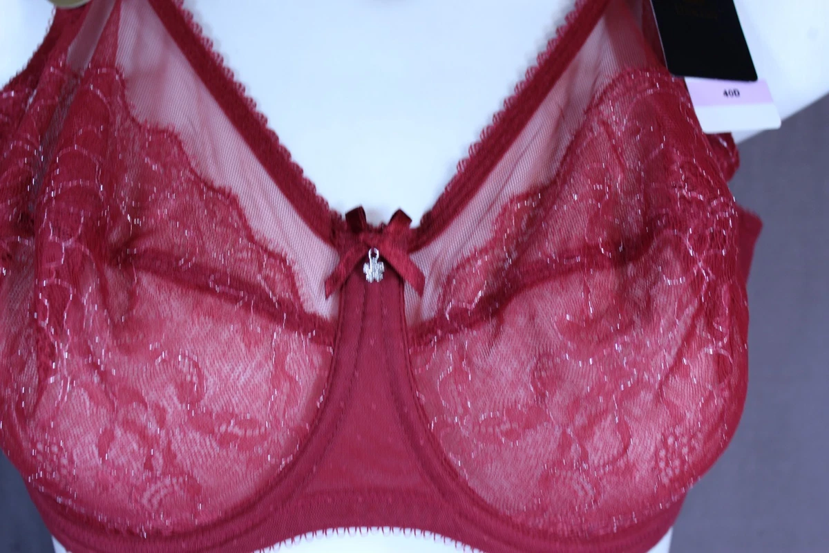 NWT Wacoal 855186 Underwire Unlined Retro Chic Full Coverage Bra size 40D red