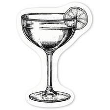 Aufkleber Sticker "Cocktailglas mit Limette" (DW049229)