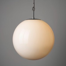 Massive Hand Blown Opine Globe Ceiling Lights