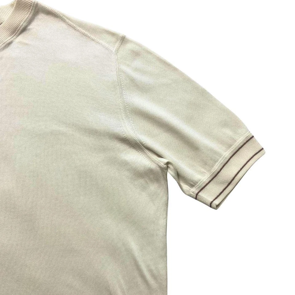 Suéter BOSS Hugo Boss Para Hombre XL Blanco Abierto Horelli Manga Corta Cuello Redondo Tejido Foto 3 de 4