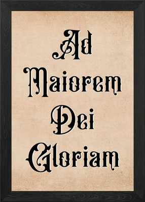 Latin Quote Glory of God Framed Wall Art Poster Canvas Print Picture