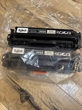 2 PACK - BLACK CE410A 305A Toner for HP LaserJet Pro 400 Color M451dn MFP M475dw