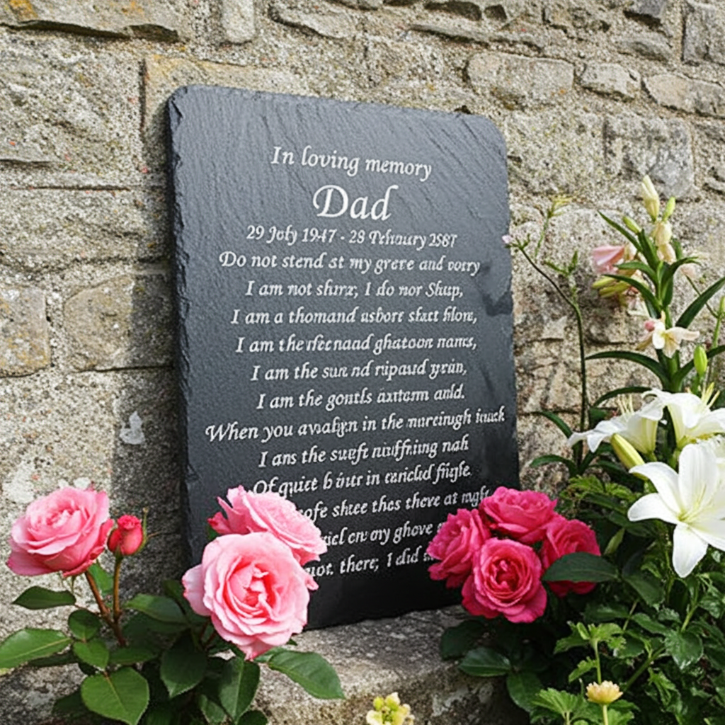 Memorial Slate Plaque Personalised for your Loved one - Memory Poem Personalised