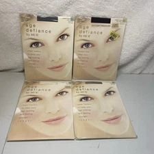 4 Pair Age Defiance by Hue Size A Control Top Pantyhose Mixed Colors NOS