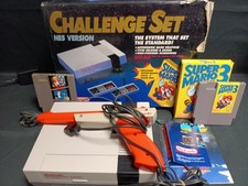 Nintendo NES Challenge Set Console Super Mario Bros 3 Zapper Gun Complete Box