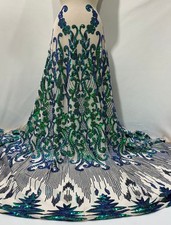 Green Sequin Fabric 4 Way Nude Stretch Mesh on Green Width 50"Sold by the Yard