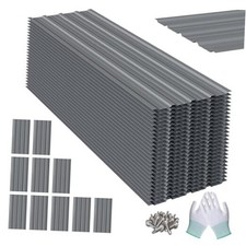 10 PCS Metal Roof Panels, 6.1 FT Corrugated Galvanized Roof Panels, L73.2X