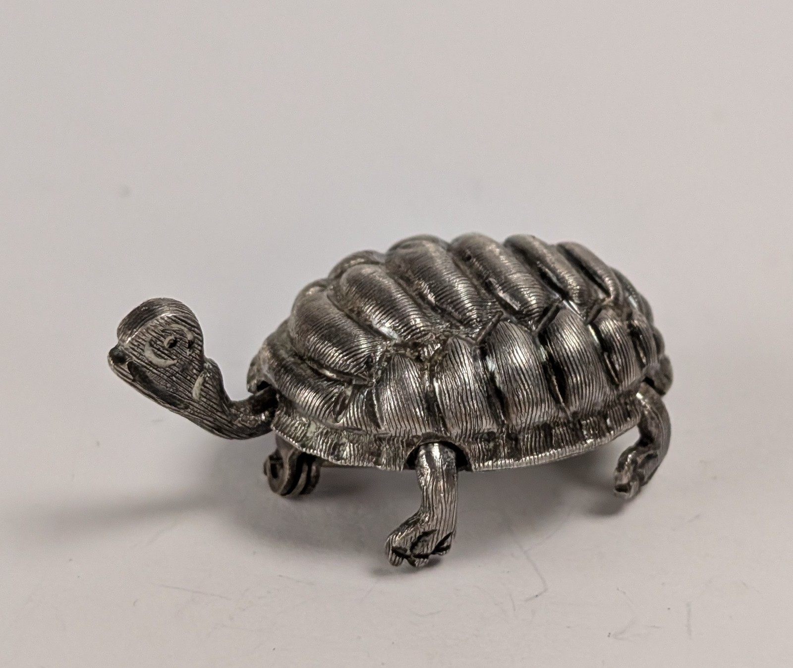 Turtle Tortoise Movable Head Sterling Silver Pin … - image 1