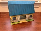 Marx tin barn yellow with blue roof from farm playset
