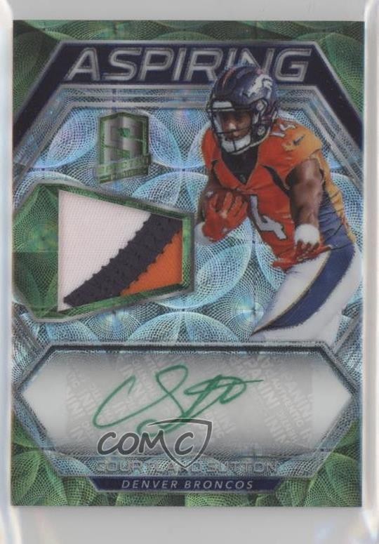Courtland Sutton Panini Spectra Aspiring Patch Autograph #APACS Neon Green