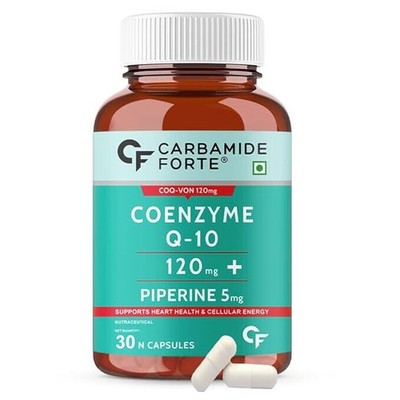 Carbamide Forte Coq10 Coenzyme Q10-120mg Capsule with Piperine 5mg Supplement.