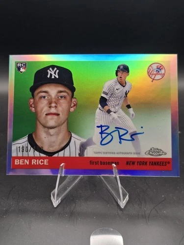 2025 Topps Chrome Platinum Refractor Auto Ben Rice /199 #CPA-BR RC Yankees